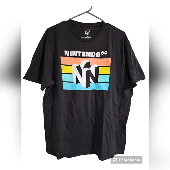 Nintendo 64 Size XL Mens N64 Black Logo T Shirt Official Short Sleeve - Picture 1 of 4